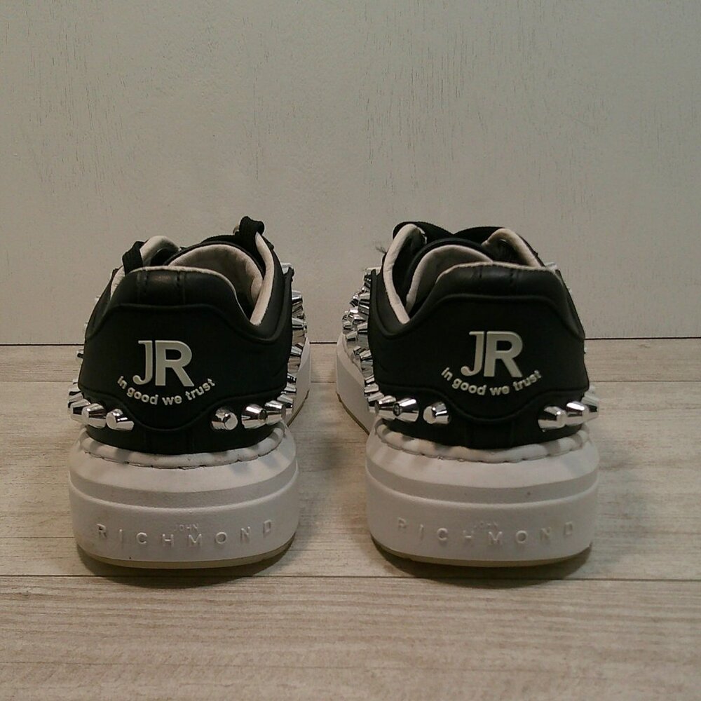 John Richmond alternative Black Leather Studded Spike Biker Sneakers SZ 35 | US5 - Picture 6 of 10
